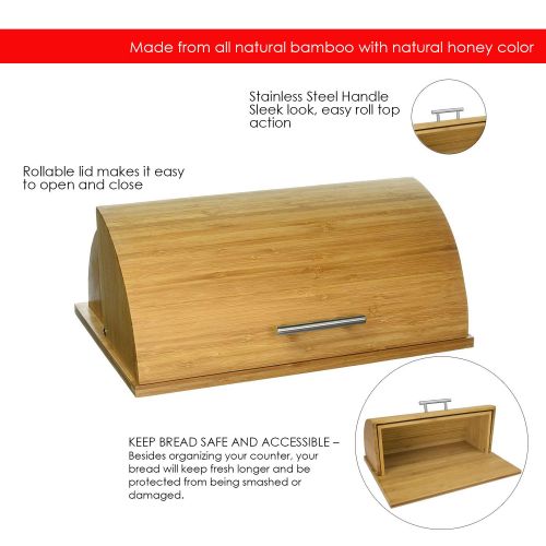  Home Basics HOME BASICS Bamboo Bread Box