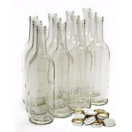 Home Brew Ohio 750 mL Clear Wine Bottles With 28 mm Metal Screw Caps