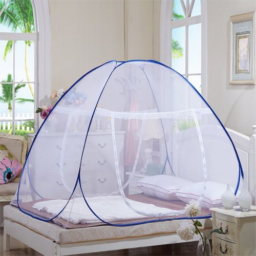  Home Cal Mosquito Net Tent for Bed 1/2 Openings Portable Folding Pop Up Mosquito Net Blue