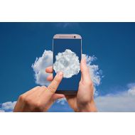 Home Comforts Framed Art for Your Wall Cloud Mobile Phone Typing Smartphone Phone Finger 10x13 Frame