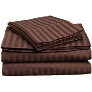 Home Couture Italian 4pc King Sheet Set, Striped Mocha