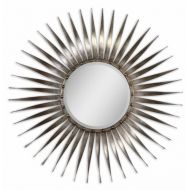 Home Decor Source Extra Large Silver Leaf Sunburst Starburst Wall Mirror