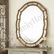 Home Decor Source Shaped Victorian Venetian Etched Frameless Wall Mirror Antique