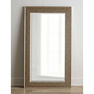 Home Decor Source Ornate 70 EMBOSSED SILVER Champagne Wood Wall / Floor Mirror