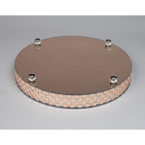  Home Decoration Accessories Rose Gold Mirror Cake Stand Round 16 Diameter 2.75High