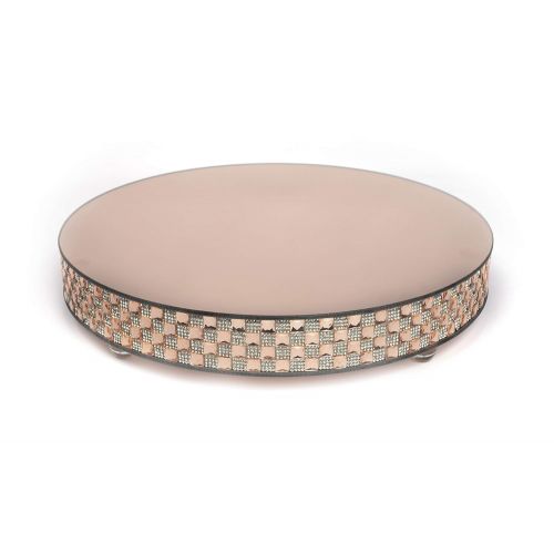  Home Decoration Accessories Rose Gold Mirror Cake Stand Round 16 Diameter 2.75High