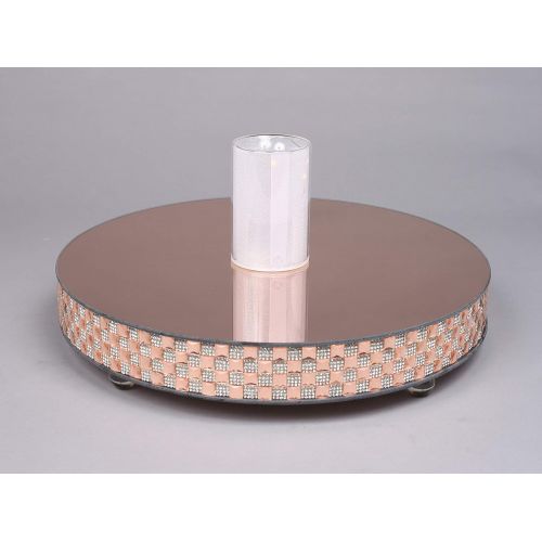  Home Decoration Accessories Rose Gold Mirror Cake Stand Round 16 Diameter 2.75High