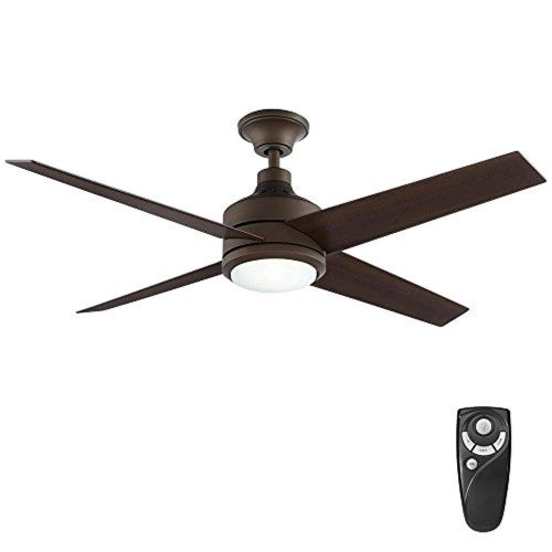  Home Decorators Collection Mercer 52 in. Integrated LED Indoor Oil Rubbed Bronze Ceiling Fan with Light Kit and Remote Control