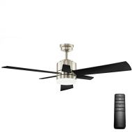 Home Decorators Collection Hexton 52 in. LED Indoor Brushed Nickel Ceiling Fan with Light Kit and Remote Control