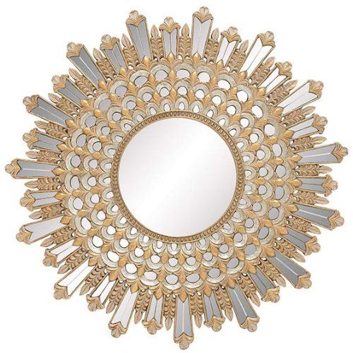  Home Decorators Collection Salinas Sunburst Mirror, 32DIAMETER, AGED GOLD