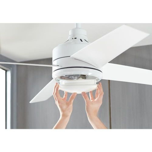  Home Decorators Collection Mercer 52 in. Integrated LED Indoor White Ceiling Fan
