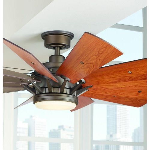  Home Decorators Collection Trudeau 60 in. LED Espresso Bronze Ceiling Fan