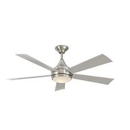 Home Decorators Collection Hanlon 52 in. LED IndoorOutdoor Stainless Steel Brushed Nickel Ceiling Fan