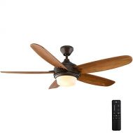 Home Decorators Collection Breezmore 56 in. LED Indoor Mediterranean Bronze Ceiling Fan with Light Kit and Remote Control