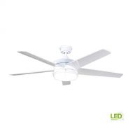 Home Decorators Collection Portwood 60 in. LED IndoorOutdoor White Ceiling Fan