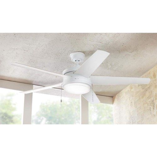  Home Decorators Collection Portwood 60 in. LED IndoorOutdoor White Ceiling Fan