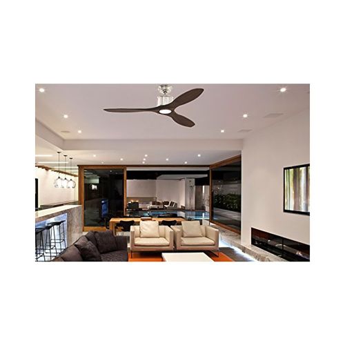  Home Decorators Collection Reagan II 52 in. LED Indoor Brushed Nickel Ceiling Fan with Espresso Blades