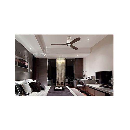  Home Decorators Collection Reagan II 52 in. LED Indoor Brushed Nickel Ceiling Fan with Espresso Blades