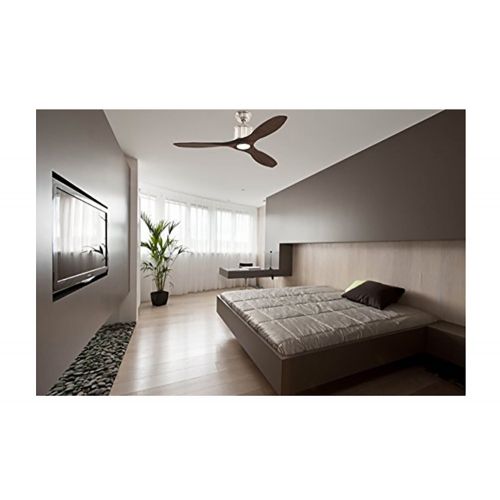  Home Decorators Collection Reagan II 52 in. LED Indoor Brushed Nickel Ceiling Fan with Espresso Blades
