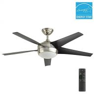 Home Decorators Collection Windward IV 52 in. LED Indoor Brushed Nickel Ceiling Fan with Light Kit and Remote Control