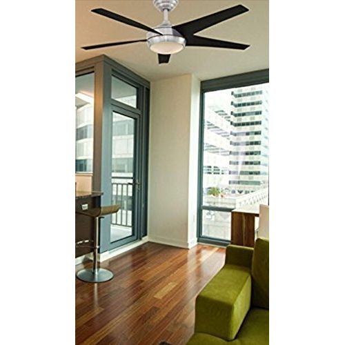  Home Decorators Collection Windward IV 52 in. LED Indoor Brushed Nickel Ceiling Fan with Light Kit and Remote Control