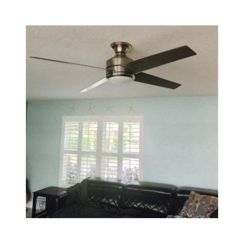  Home Decorators Collection Mercer 52 in. LED Indoor Brushed Nickel Ceiling Fan