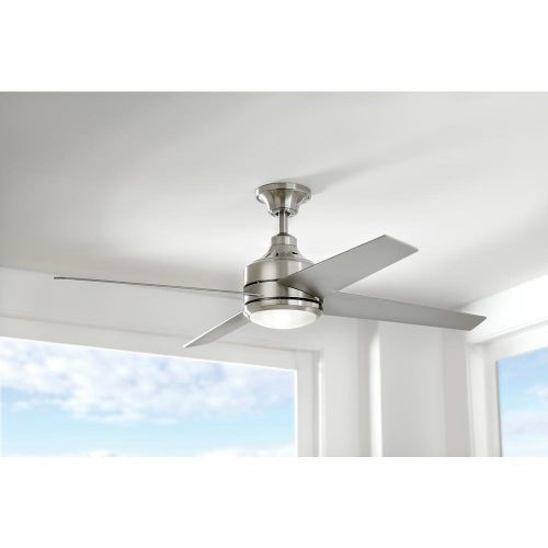  Home Decorators Collection Mercer 52 in. LED Indoor Brushed Nickel Ceiling Fan