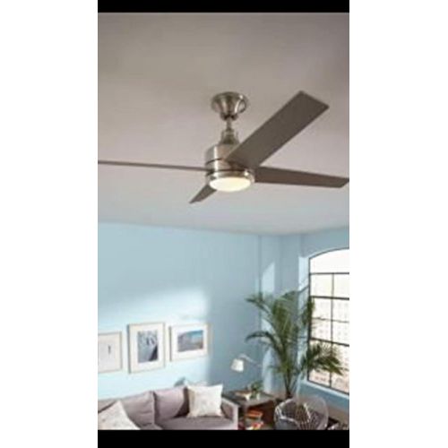  Home Decorators Collection Mercer 52 in. LED Indoor Brushed Nickel Ceiling Fan