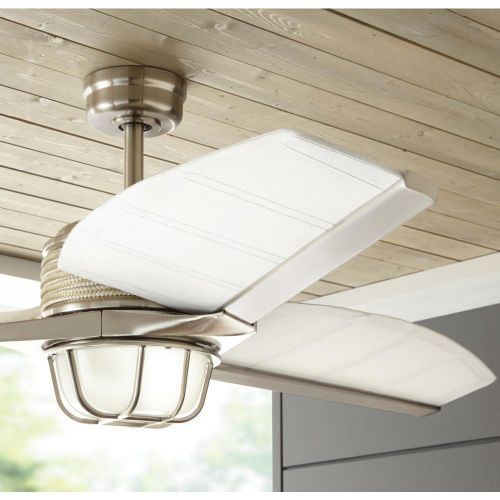  Home Decorators Collection Escape II 60 in. LED Brushed Nickel Ceiling Fan