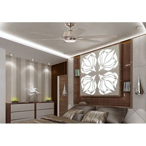  Home Decorators Collection YG493A-BN Kensgrove 54 in. Integrated LED Indoor Brushed Nickel Ceiling Fan with Light Kit and Remote Control