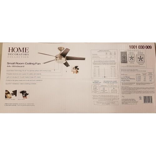 Home Decorators Collection 44 Inch Windward Brushed Nickel Ceiling Fan
