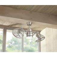 Home Decorators Collection Pendersen 42 in. LED IndoorOutdoor Brushed Nickel Ceiling Fan