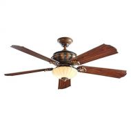 Home Decorators Collection Abigail 52 in. LED Indoor Mediterranean Dark Walnut Ceiling Fan with Light Kit and Remote Control