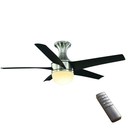  Home Decorators Collection Tuxford 44 in. LED Indoor Brushed Nickel Ceiling Fan with Light Kit and Remote Control