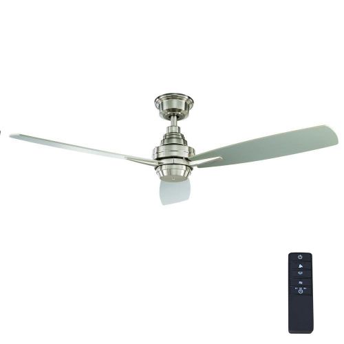  Home Decorators Collection Samson Park 52 in. Indoor Brushed Nickel Ceiling Fan with Remote Control