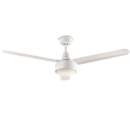  Home Decorators Collection YG583-WH Merryn Pointe 52 in. Integrated LED IndoorOutdoor White Ceiling Fan with Light Kit and Wall Control