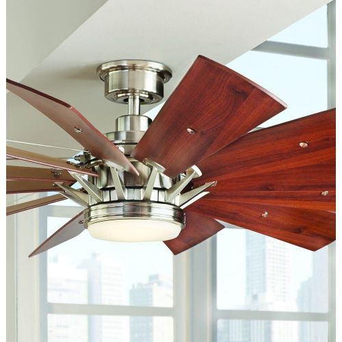  Home Decorators Collection Ceiling Fan Trudeau 60 in. LED Brushed Nickel