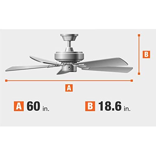  Home Decorators Collection 51714 60 Sudler Ridge LED Brushed Nickel Ceiling Fan