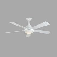 Home Decorators Collection Hanlon 52 in. LED IndoorOutdoor Stainless Steel Glossy White Ceiling Fan