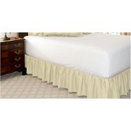 Home Decore Linen Luxurious Hotel Quality 800 Thread Count Egyptian Cotton Queen 1 Piece Dust Ruffle Bed Skirt 23 Drop Length Only, Solid Ivory