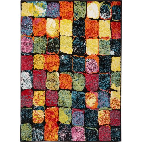  Home Dynamix Splash Collection 634 Mulit-Colored Tiles 19.6 x 31.5 Area Rug