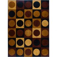 Home Dynamix Modern Area Rug | Premium Collection HD2614-502 | Indoor Polypropylene Rug | Geometric Pattern in Black and Dark Brown | Best Value for Money