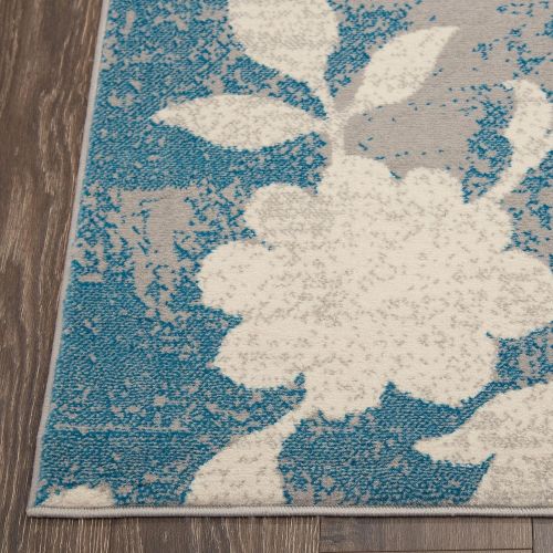  Home Dynamix Tremont Hillsboro Area Rug 33 x52, Floral Beige/Blue