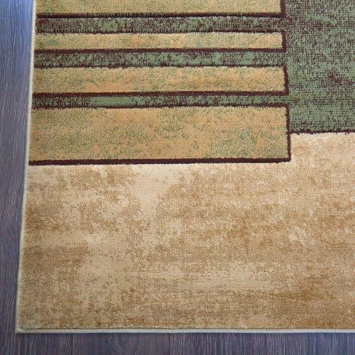  Home Dynamix Tribeca Mason Area Rug 3 Piece Set, Abstract Brown/Green