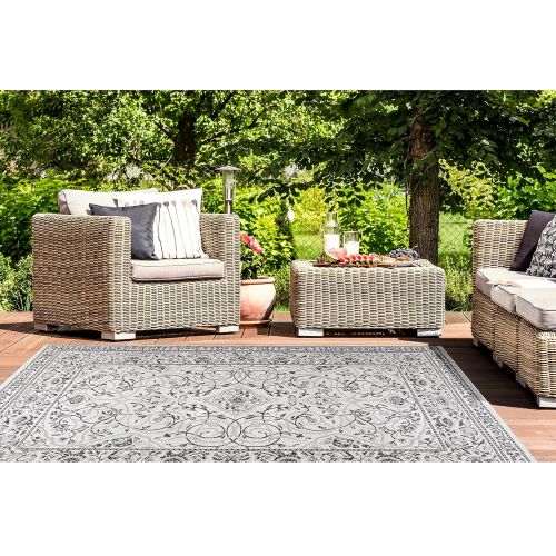  Home Dynamix Nicole Miller Patio Country Amelia 52 x72 Indoor/Outdoor Area Rug Gray/Black