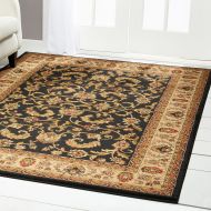 Home Dynamix 3208-457 Royalty Elati Traditional Area Rug 52x72, Oriental Black/Ivory