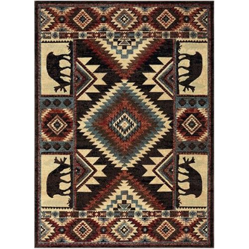  Home Dynamix Buffalo Southwest Rustic Area Rug, Brown/Red, 7'10