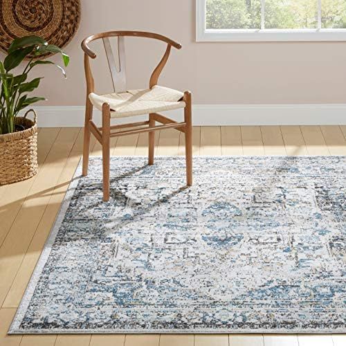  Home Dynamix The Spruce Summer Quinn Transitional Medallion Border Area Rug, Beige/Ivory, 52x611 Rectangle