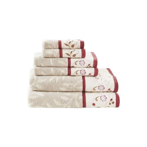  Home Essence Monroe Embroidered Cotton Jacquard 6 Piece Towel Set