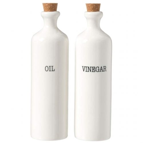  Home Essentials Oil and Vinegar Ceramic Dispenser Bottles with Cork Stoppers